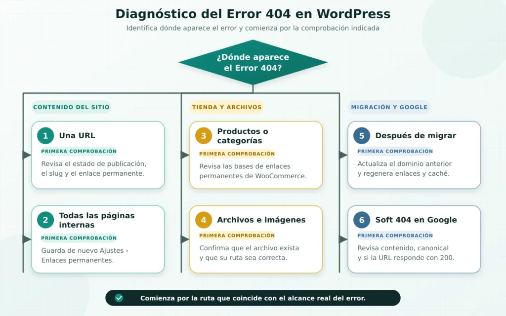 Error 404 en WordPress: 11 causas críticas y soluciones efectivas en 2026 1 Error 404